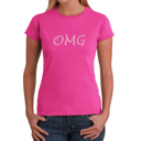 Pink Medium Women's Word Art T-Shirt - OMG