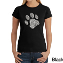  Women's Word Art T-Shirt - Dog Paw