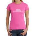 Pink XL Women's Word Art T-Shirt - Peeking Dog