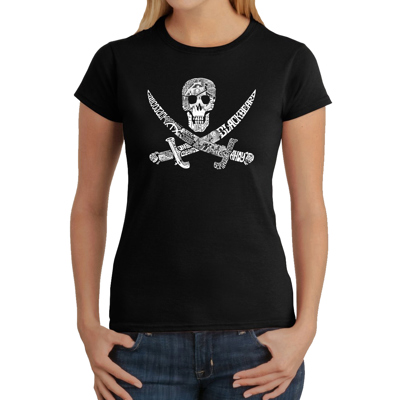Women's Word Art T-Shirt - PIRATE CAPTAINS, SHIPS AND IMAGERY