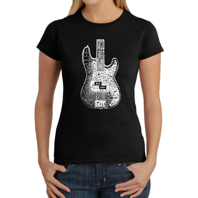 Women's Word Art T-Shirt - Bass Guitar
