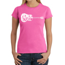 Pink XXL Women's Word Art T-Shirt - Peace Love Country