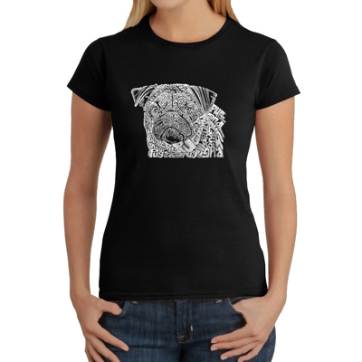 Women's Word Art T-Shirt - Pug Face