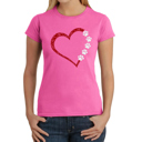 Pink XXL Meow Heart - Women's Word Art T-Shirt