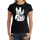 Black XXL Rock And Roll Guitar - Women's Word Art T-Shirt