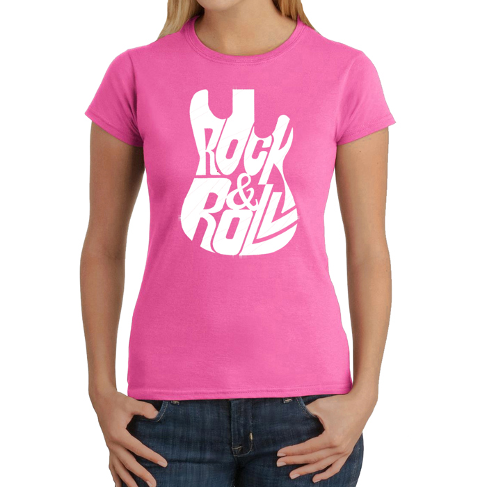 Rock And Roll Guitar - Women's Word Art T-Shirt