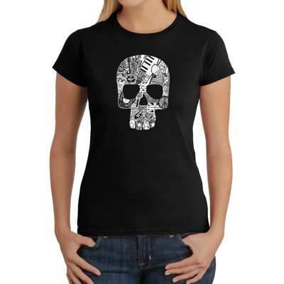 Rock n Roll Skull - Women's Word Art T-Shirt