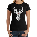  Women's Word Art T-Shirt - Santa's Reindeer