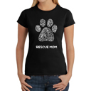 Black XXL Women's Word Art T-Shirt - Rescue Mom