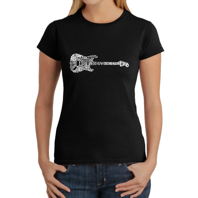Women's Word Art T-Shirt - Rock Guitar