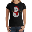 Black XL Christmas Snowman - Women's Word Art T-Shirt