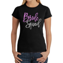 Black Medium Women's Word Art T-Shirt - Bride Squad