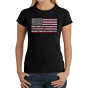  Women's Word Art T-Shirt - 50 States USA Flag