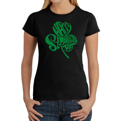 Women's Word Art T-Shirt - St. Patrick's Day Shamrock