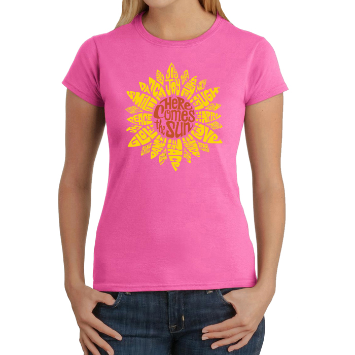Women's Word Art T-Shirt - Sunflower