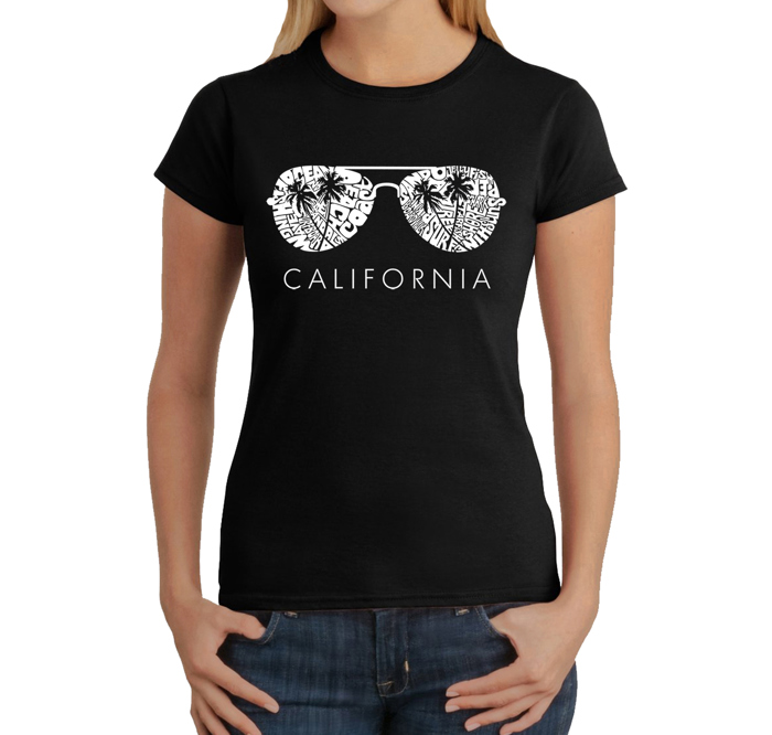 Women's Word Art T-Shirt - California Shades