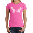  Cat Tail Hearts - Women's Word Art T-Shirt