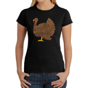 Black Large Thanksgiving - Women's Word Art T-Shirt