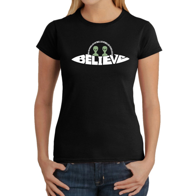 Believe UFO - Women's Word Art T-Shirt
