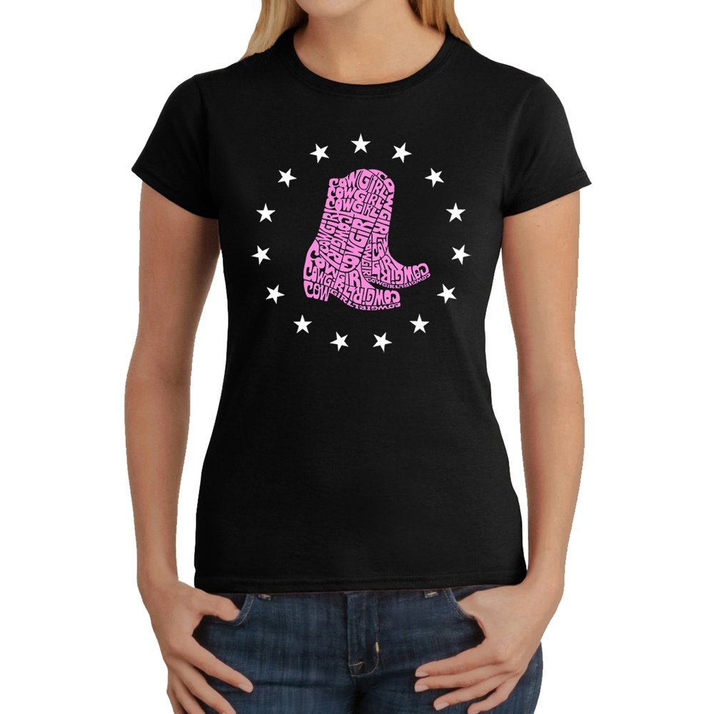 Cowgirl Boots - Women's Word Art T-Shirt