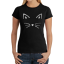 Black XL Women's Word Art T-Shirt - Whiskers