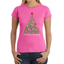 Pink Small We Wish You A Merry Christmas - Women's Word Art T-Shirt