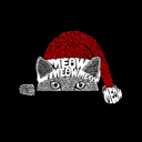  Christmas Peeking Cat - Women's Word Art T-Shirt