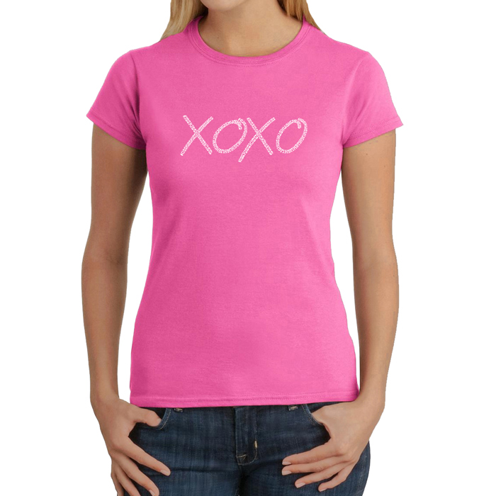 Women's Word Art T-Shirt - XOXO