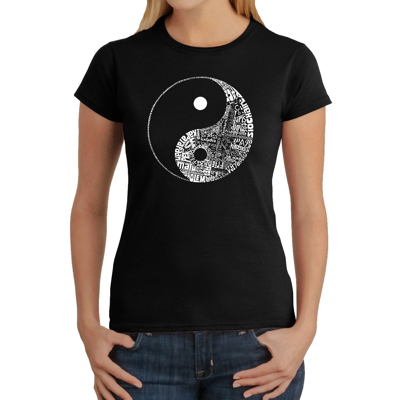 Women's Word Art T-Shirt - YIN YANG