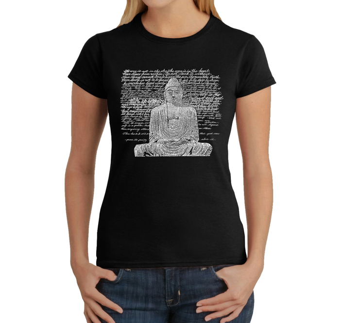 Women's Word Art T-Shirt - Zen Buddha