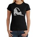  Stretching Cat - Women's Word Art T-Shirt