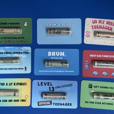 Funny Gift for teen boy Bruh Money Card gift |  teens gifts for boys Cash Holder Dome gift for 13th birthday for boys 14th birthday