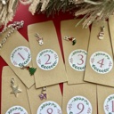 Gold Christmas Advent Calendar Charm Bracelet and Necklace for kids girls DIY kit