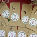 Gold Christmas Advent Calendar Charm Bracelet and Necklace for kids girls DIY kit