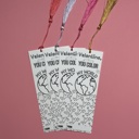 Set of 6 Personalized Coloring Bookmark Valentine favor for school, Non-Sugar ready to be gifted Valentines for classroom handout