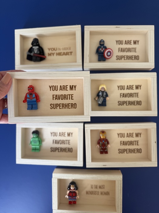 Superhero gift character shadow box Box Frame gift for daddy men brother - Funny gift anniversary for him superhero fan Love you