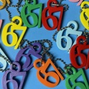 Green 67 Funny Meme Keychain – 3D Printed Number Keychain, School Birthday Handout, Kids & Teens Valentine Favor