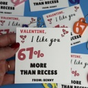 Cards Only 12 Valentine 67 Valentine Party Favor funny meme for School birthday Handout For Kids and teens 3d printed keychain