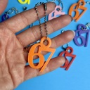 Orange 67 Funny Meme Keychain – 3D Printed Number Keychain, School Birthday Handout, Kids & Teens Valentine Favor