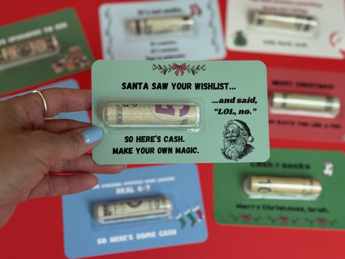 Christmas Money Card gift | cash card for Christmas teens gifts boys Cash Holder Dome | Christmas Card Ornament for teens