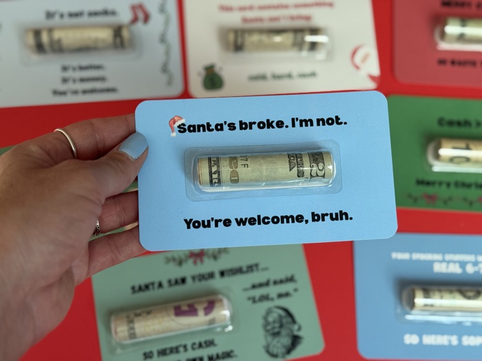 Christmas Money Card gift | cash card for Christmas teens gifts boys Cash Holder Dome | Christmas Card Ornament for teens