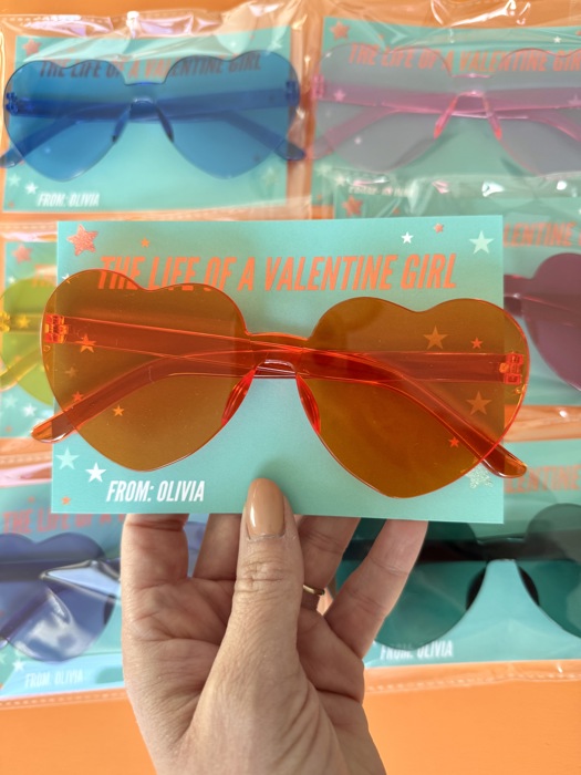 Valentine heart sunglasses  Non Candy Valentines for kids, for school, for class, for girls, favor for classroom handout