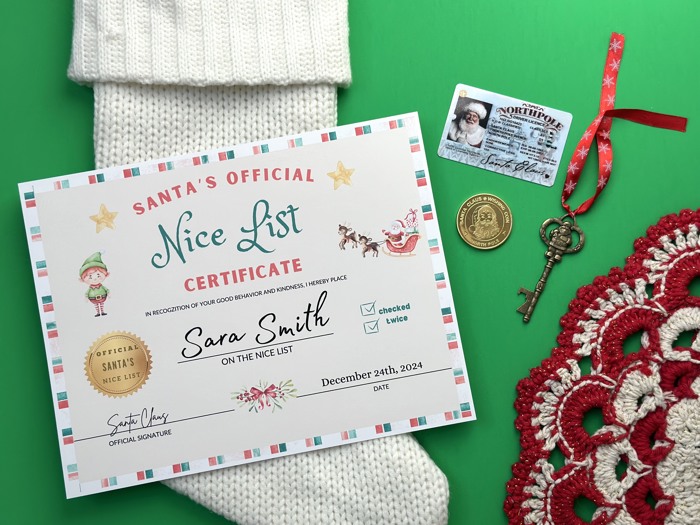 Santa Nice List Certificate for Christmas  