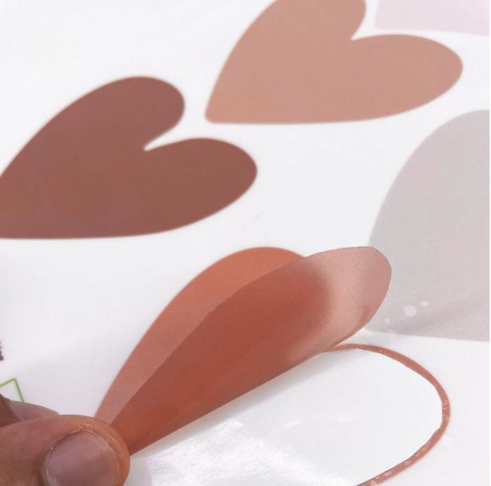 Boho Heart Wall Decal - Wallpaper Peel and Stick Minimalist Art Decor - Nursery Removable Wallpaper- Valentine