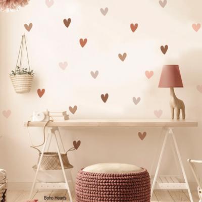 Boho Heart Wall Decal - Wallpaper Peel and Stick Minimalist Art Decor - Nursery Removable Wallpaper- Valentine