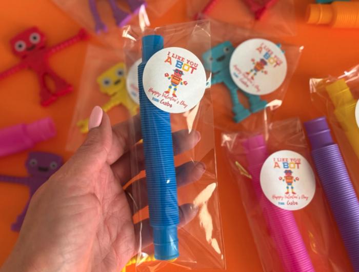 Robot Alien Valentines | Classroom Party Favor with Stickers