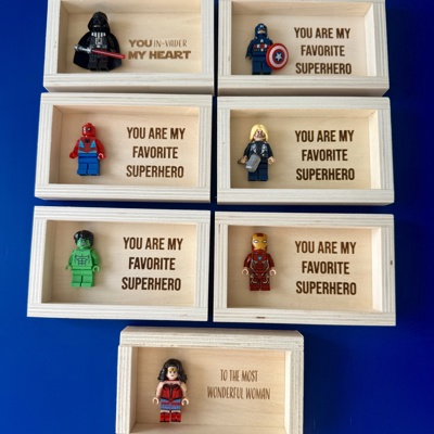 Superhero gift character shadow box Box Frame gift for daddy men brother - Funny gift anniversary for him superhero fan Love you