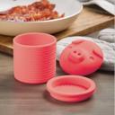  Silicone Pig Bacon Grease Holder Container with Mesh Strainer