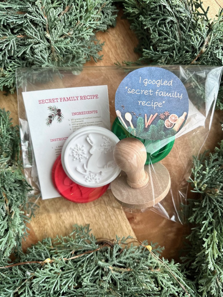 Cookie Stamp Set with Recipe Card and Sticker for  Neighbor Coworker Teacher UniqueChristmas Gift