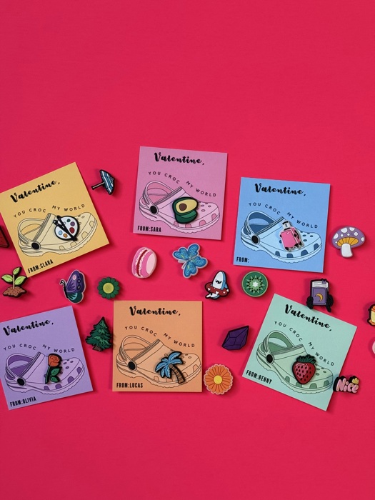 Croc Charm Valentine Cards, School Classroom Favors